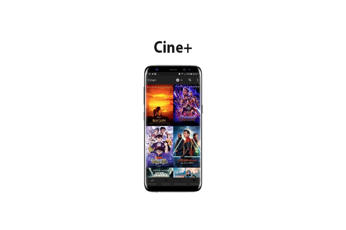 Cine+ mobile app screen