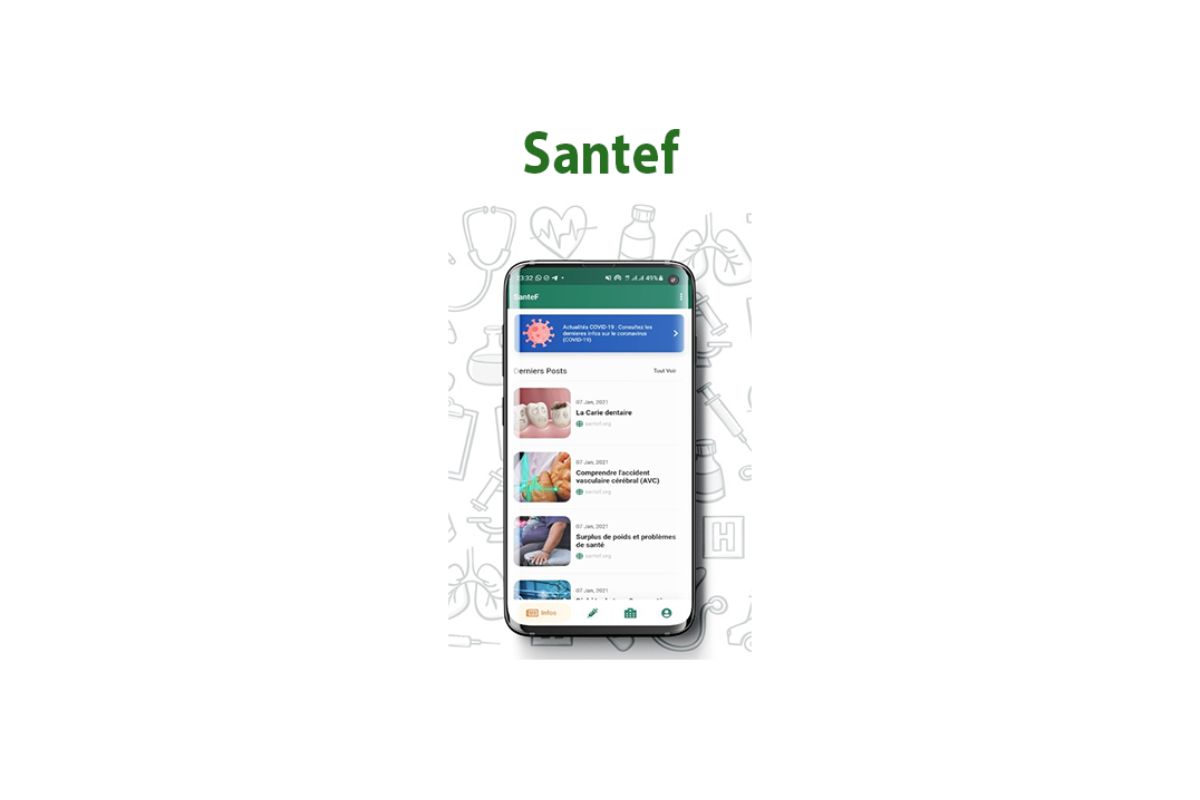 SantéF mobile app screen